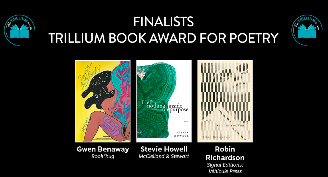 Promotional piece for the finalists for the Trillium Book Award for Poetry